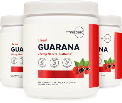 Type Zero Clean Guarana Powder Drink Mix (250 Servings, Unflavored) - 220 MG Caffeine Per Serving, Natural Caffeine, Non GMO, Gluten Free Type ZeroBuy Supplements Australia