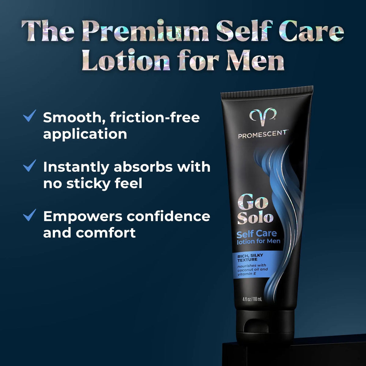 Promescent Go Solo Lotion for Men, Natural Unscented Moisturizing Ingredients with Coconut Oil and Sweet Almond Oil, Creamy Natural Texture, Fast-Absorbing, Made in the USA, 4 fl oz Promescent buy supplements Au