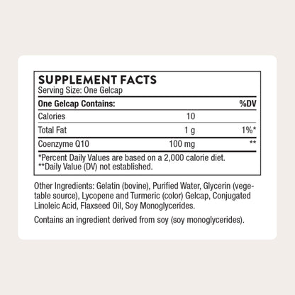 THORNE - CoQ10-100mg Optimally Absorbed Ubiquinone Supplement - Support Heart Health, Brain Function, Cellular Energy Production & Healthy Aging* - Gluten-Free, Dairy-Free - 60 Servings THORNEBuy Supplements Australia