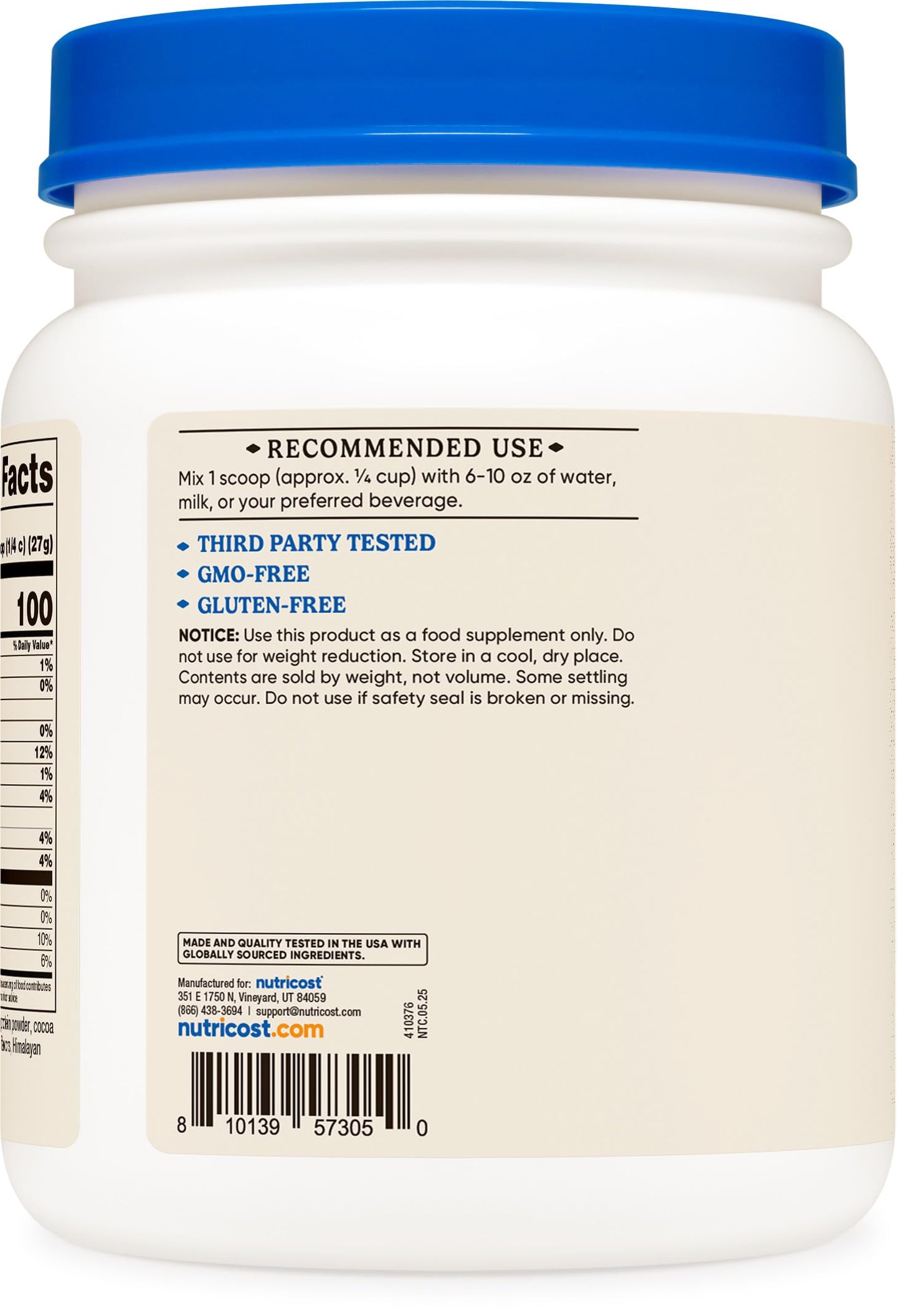 Nutricost Beef Bone Broth Protein Powder Chocolate (20 Servings) - Gluten-Free, GMO-Free