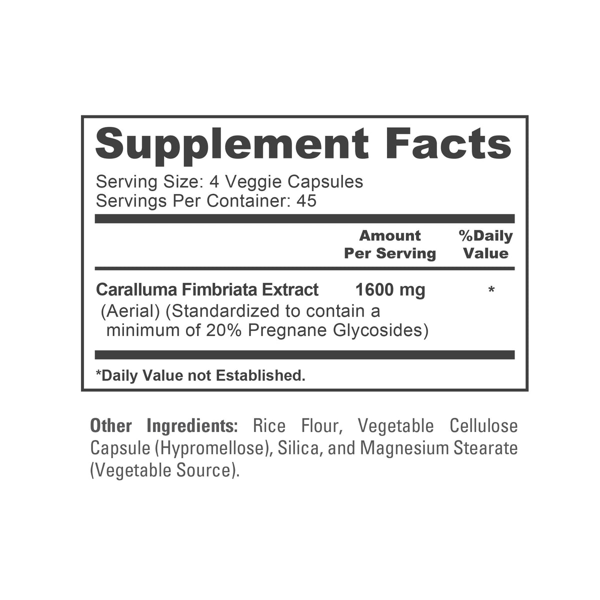 NusaPure Caralluma Fimbriata 1600mg - 180 Veggie Capsules (Non-GMO, Vegan) NusaPureBuy Supplements Australia
