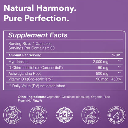 Myo-Inositol & D-Chiro Inositol 40:1 Blend + Vitamin D3 + Ashwagandha - Vegan Capsule Intimate RoseBuy Supplements Australia