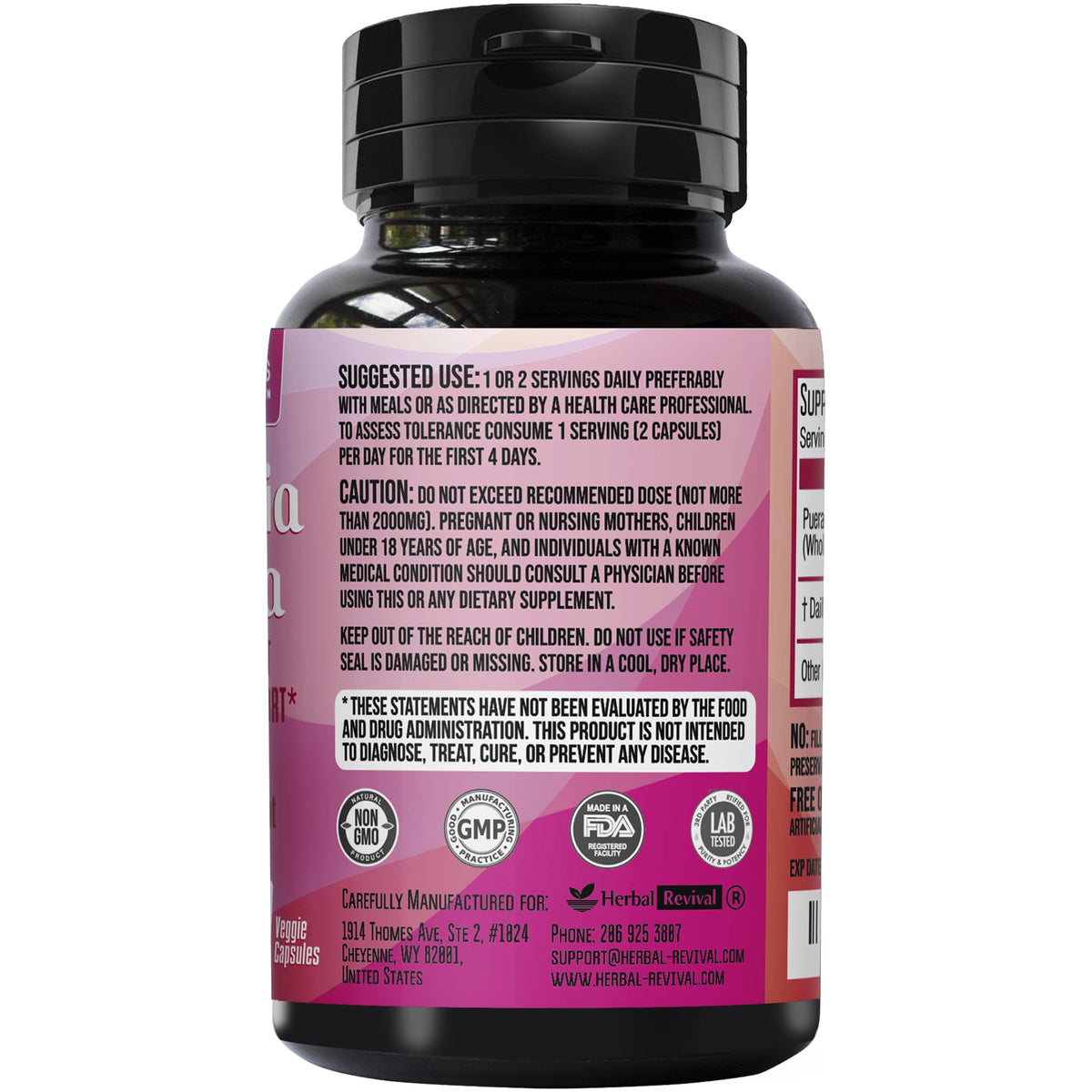 Pueraria Mirifica Capsules 2000mg Daily - Breast Enhancement Pills and Estrogen Supplement for Women and Men, Breast Enlargement Pills for Women and Transgender - Breast Growth Breast Enhancer Sapir's NutritionBuy Supplements Australia