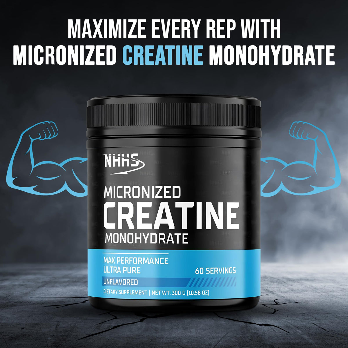 NHHS Micronized Creatine Monohydrate – Supports Strength & Muscle Performance | Ultra-Pure, Unflavored, 60 Servings, 300 Grams – Made in USA, Gluten-Free, Non-GMO NHHSBuy Supplements Australia