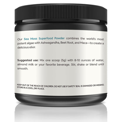 Organic Sea Moss Superfood Powder with Ashwagandha, Beet Root, and Maca Atlantic NaturalsBuy Supplements Australia