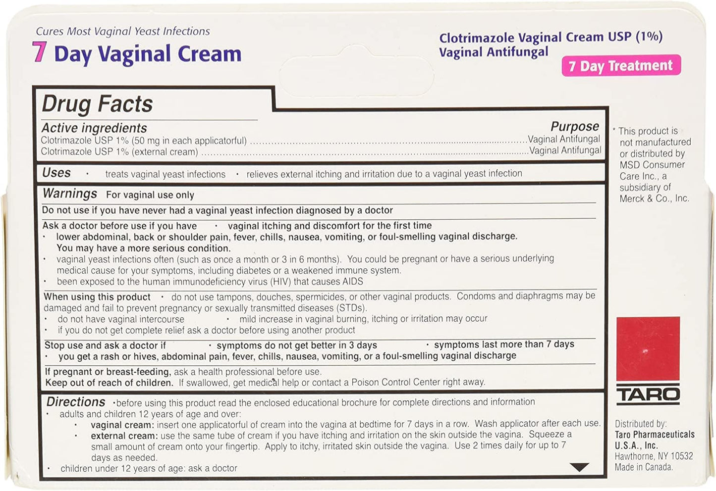 Taro Clotrimazole 7 Vaginal Cream 45 g, 1.58 Ounce (Pack of 3) GYNE-LOTRIMIN 7 DAYBuy Supplements Australia