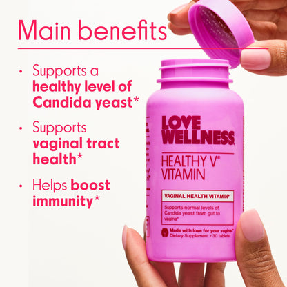 Love Wellness Healthy V Vitamin | Women's Vaginal Health Supplement | pH Balance, Gut Health & Immune Support Supplement | Balance of Candida Yeast with Turmeric, Garlic & Coconut Oil | 30 Count Love WellnessBuy Supplements Australia