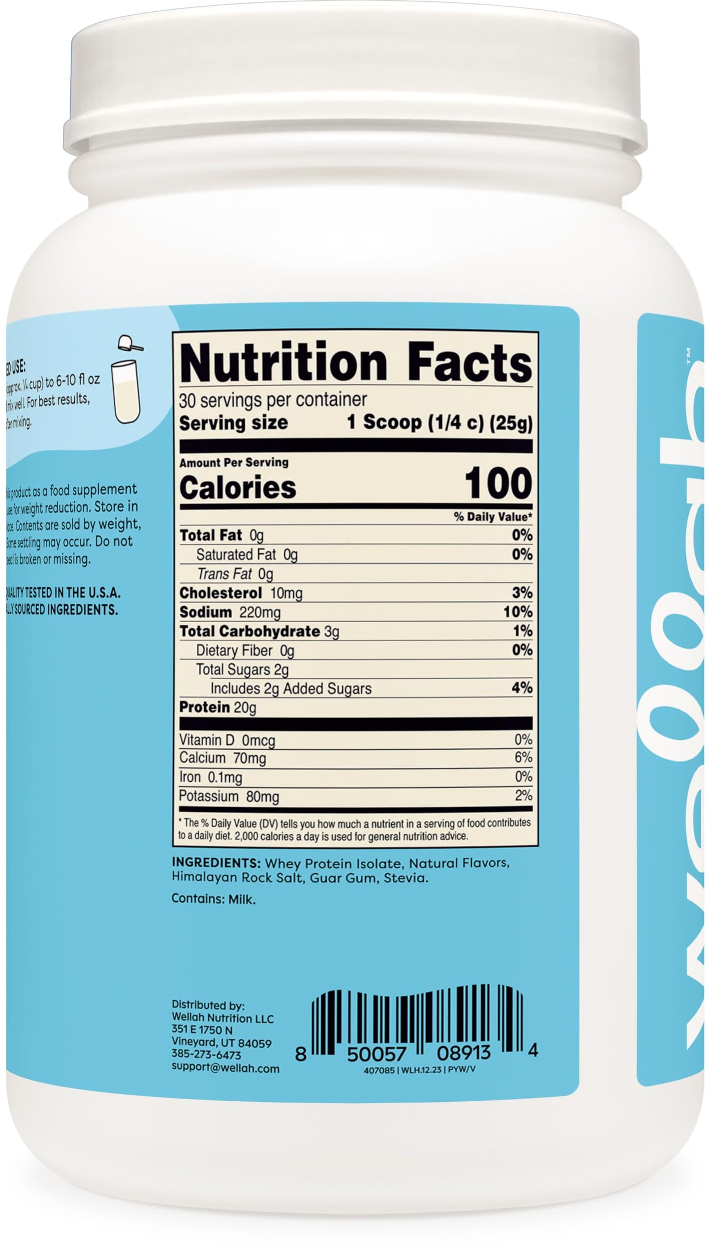 Wellah Your Whey (30 Servings, Vanilla) - Whey Protein Isolate Protein WellahBuy Supplements Australia