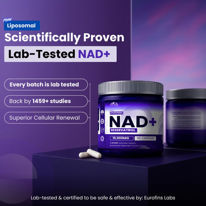 PURE HEALTH MAX PHM NAD Resveratrol Supplement - 10,000MG Extra Strength | NAD+ Liposomal Supplements for Men and Women | NMN & NMNH Alternative | 90 Capsules, 1.5 Months Supply PURE HEALTH MAXBuy Supplements Australia