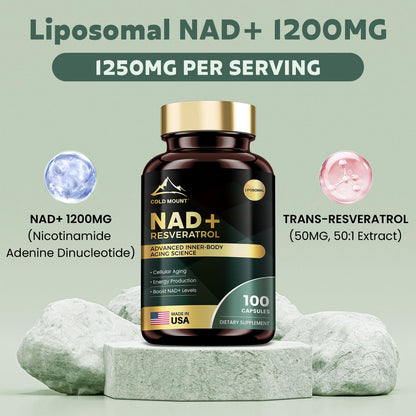 MEGNETA Liposomal NAD+ Supplement 1200mg with Trans Resveratrol - Boost NAD+ Levels, Energy & Anti-Aging Support - Vegan, 100 Capsules MEGNETABuy Supplements Australia