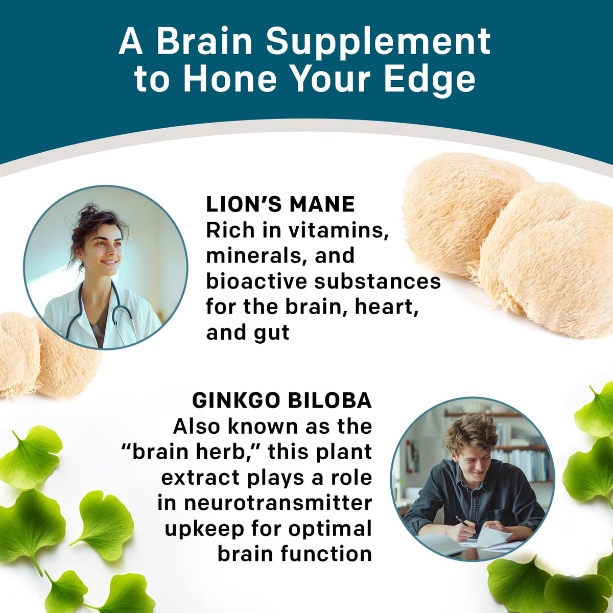 14-in-1 Lions Mane Supplement Capsules - Nootropic Brain Supplement with Ginkgo Biloba for Brain Support, Memory and Focus - Alpha GPC, L Theanine & Choline Supplements with 1300mg Per Serving (60 ct) PrimeMDBuy Supplements Australia