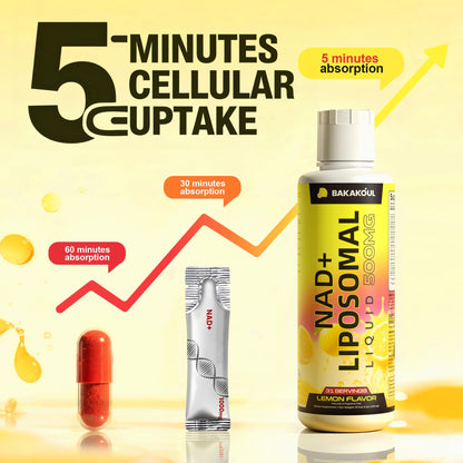 Liposomal NAD+ Liquid Supplement - Designed to Help Support Absorption - Nhanced Cellular Uptake, Helps Support Normal Cellular Health, Supports Cellular Energy Metabolism and Vitality - Lemon Flavor BAKAKOULBuy Supplements Australia