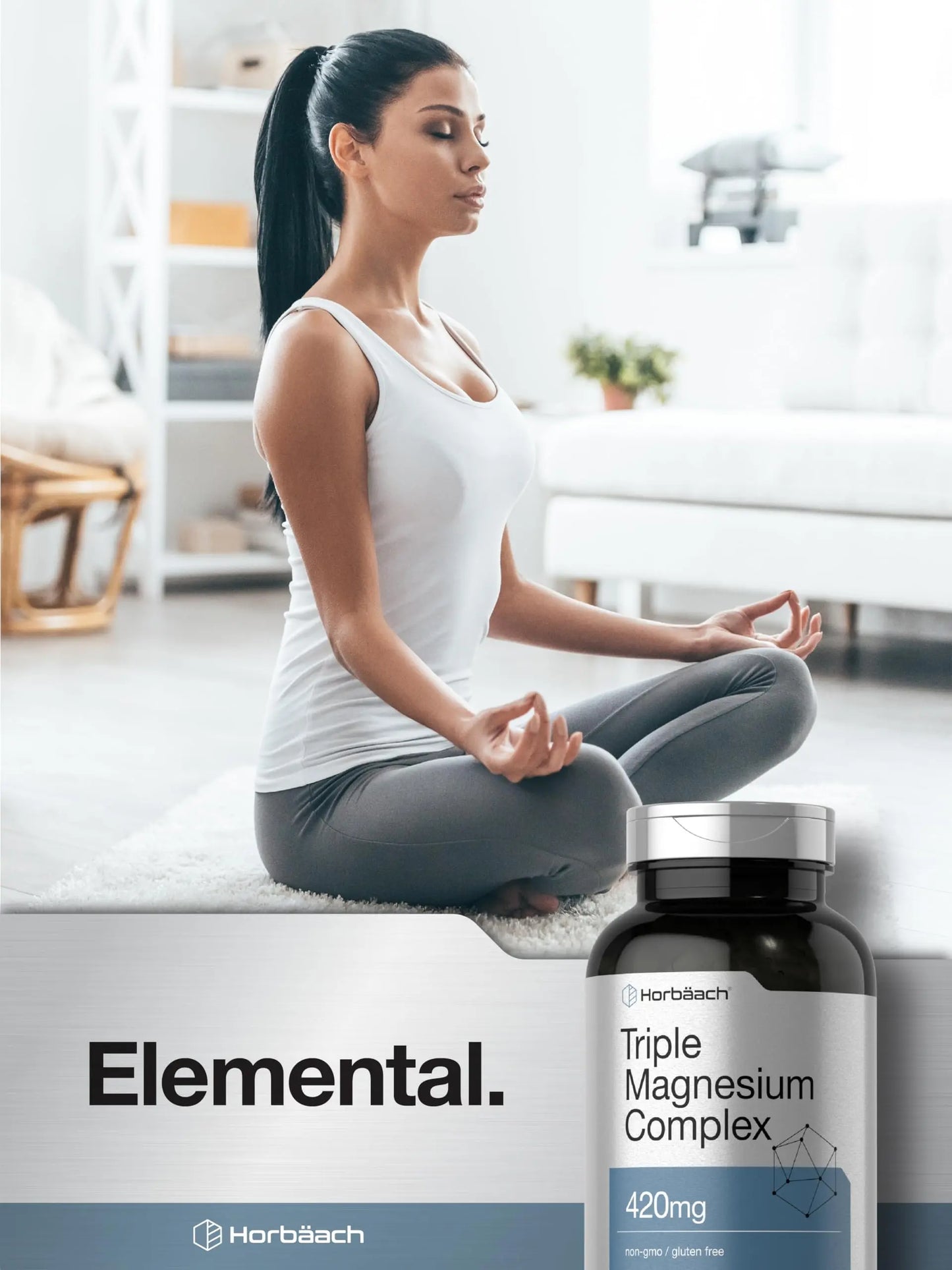 Horbäach Triple Magnesium Complex | 420 mg | 250 Capsules | Non-GMO and Gluten Free Formula | Magnesium Oxide, Citrate, and Aspartate Dietary Supplement Horbäach buy supplements Au