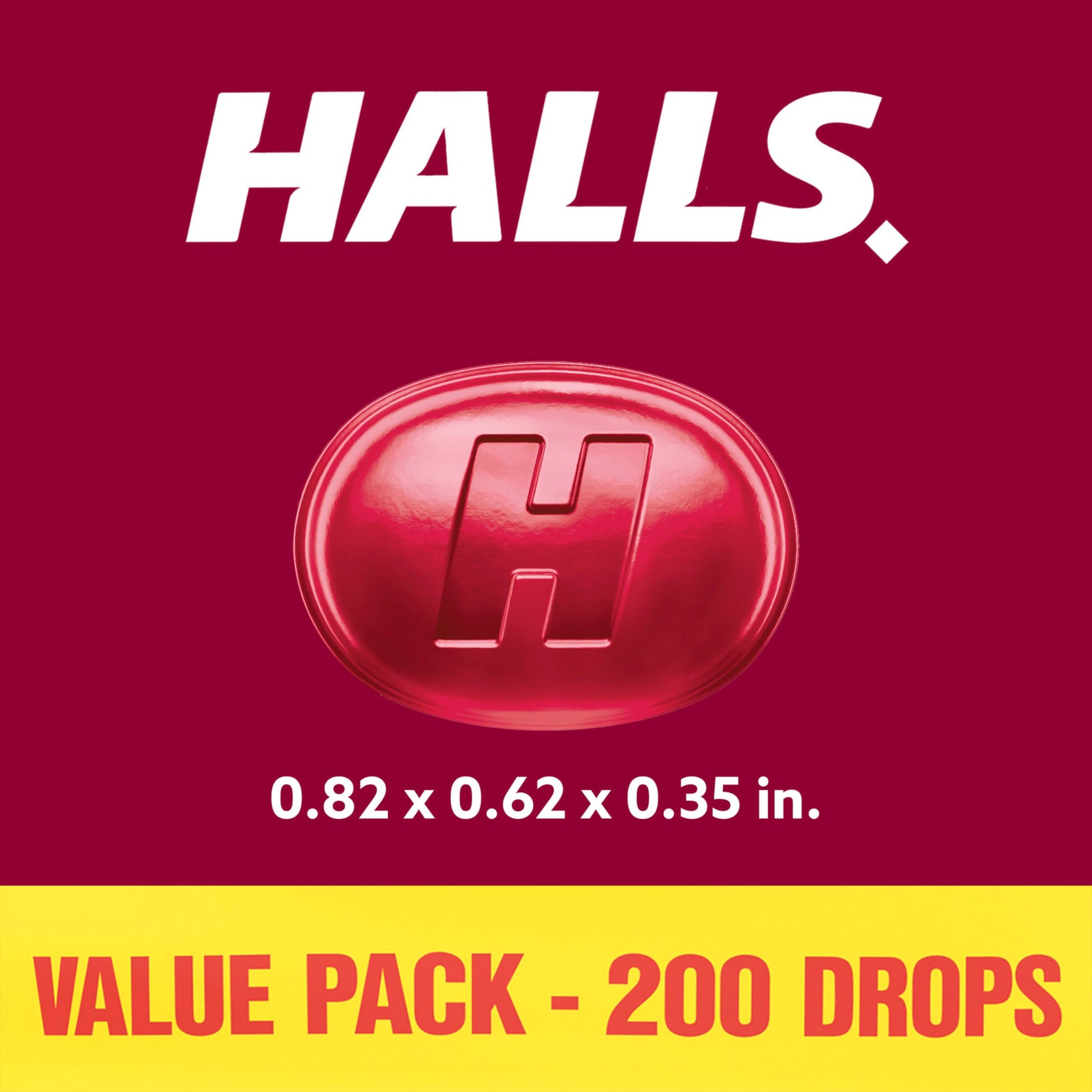 HALLS Cough and Throat Relief Cherry Cough Drops, Bulk Pack, 200 Drops HALLS buy supplements Au