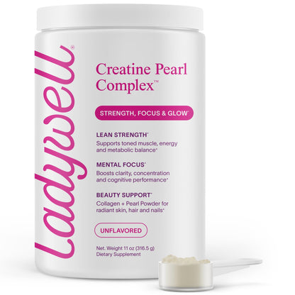 Ladywell Creatine Pearl Complex | 3-in-1 Formula for Women | Creatine Monohydrate, Collagen & Pearl Powder | Supports Energy, Skin Health, Mental Clarity, Metabolism & Lean Muscle | 30 Servings LadywellBuy Supplements Australia