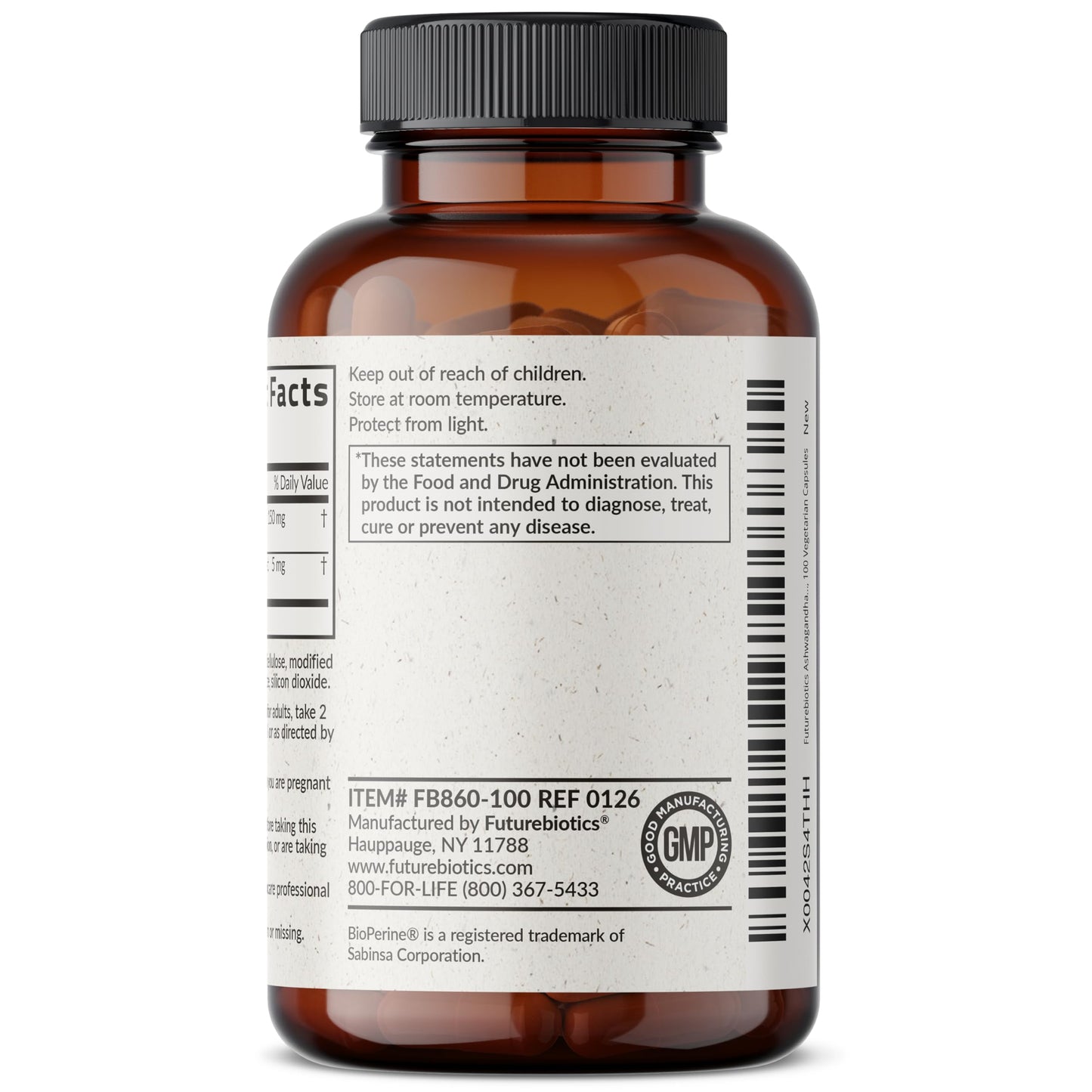 Futurebiotics Ashwagandha Extra Strength Stress & Mood Support with BioPerine - Non GMO Formula, 100 Vegetarian Capsules FuturebioticsBuy Supplements Australia