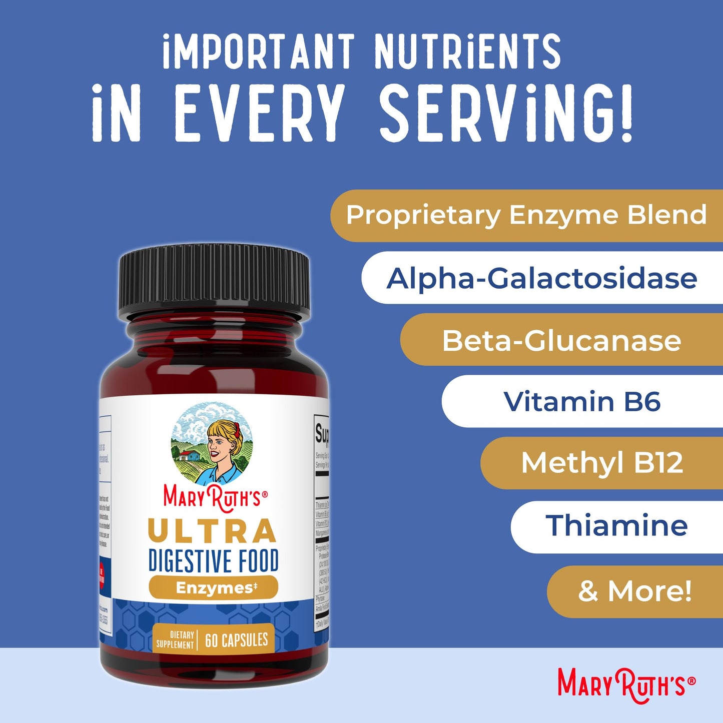 MaryRuth Organics Ultra Digestive Enzymes Capsules | Up to 2 Month Supply | Supplement for Gut Health Support | Digestion & Immune Support MARYRUTH'S canada supplements