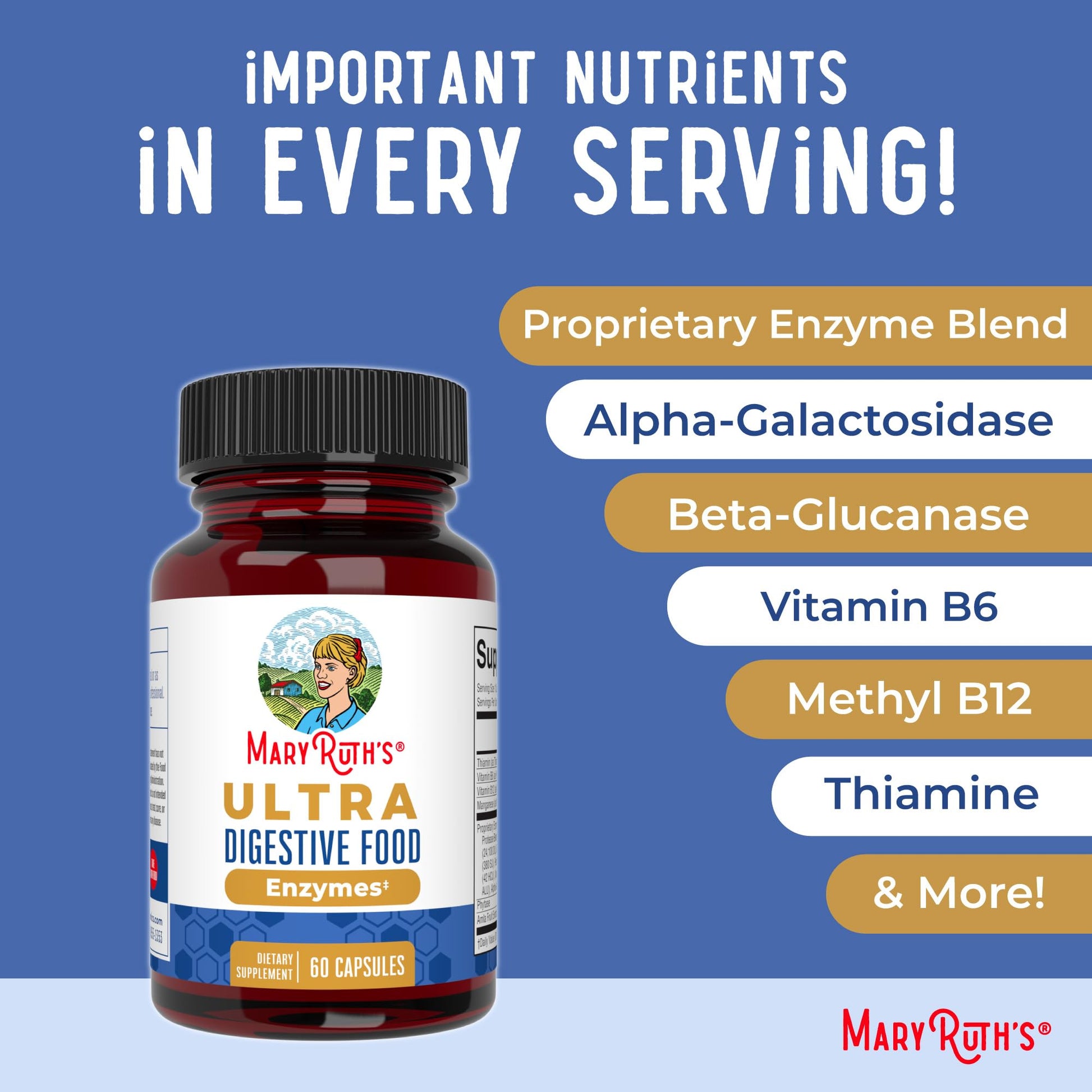 MaryRuth Organics Ultra Digestive Enzymes Capsules | Up to 2 Month Supply | Supplement for Gut Health Support | Digestion & Immune Support MARYRUTH'S canada supplements