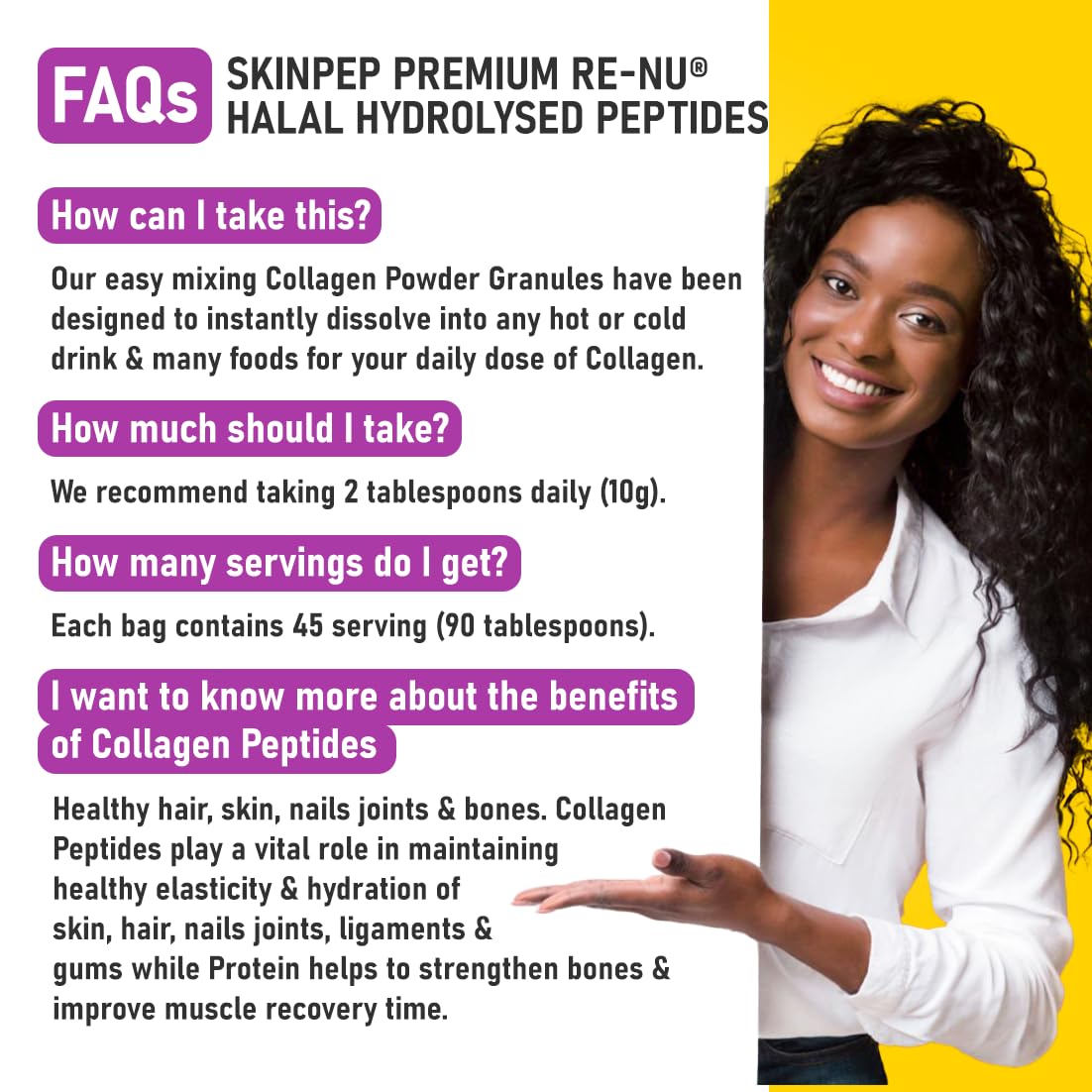 Collagen Powder, Ultra Premium Hydrolysed Bovine Collagen Peptides by SkinPep Skin PepBuy Supplements Australia