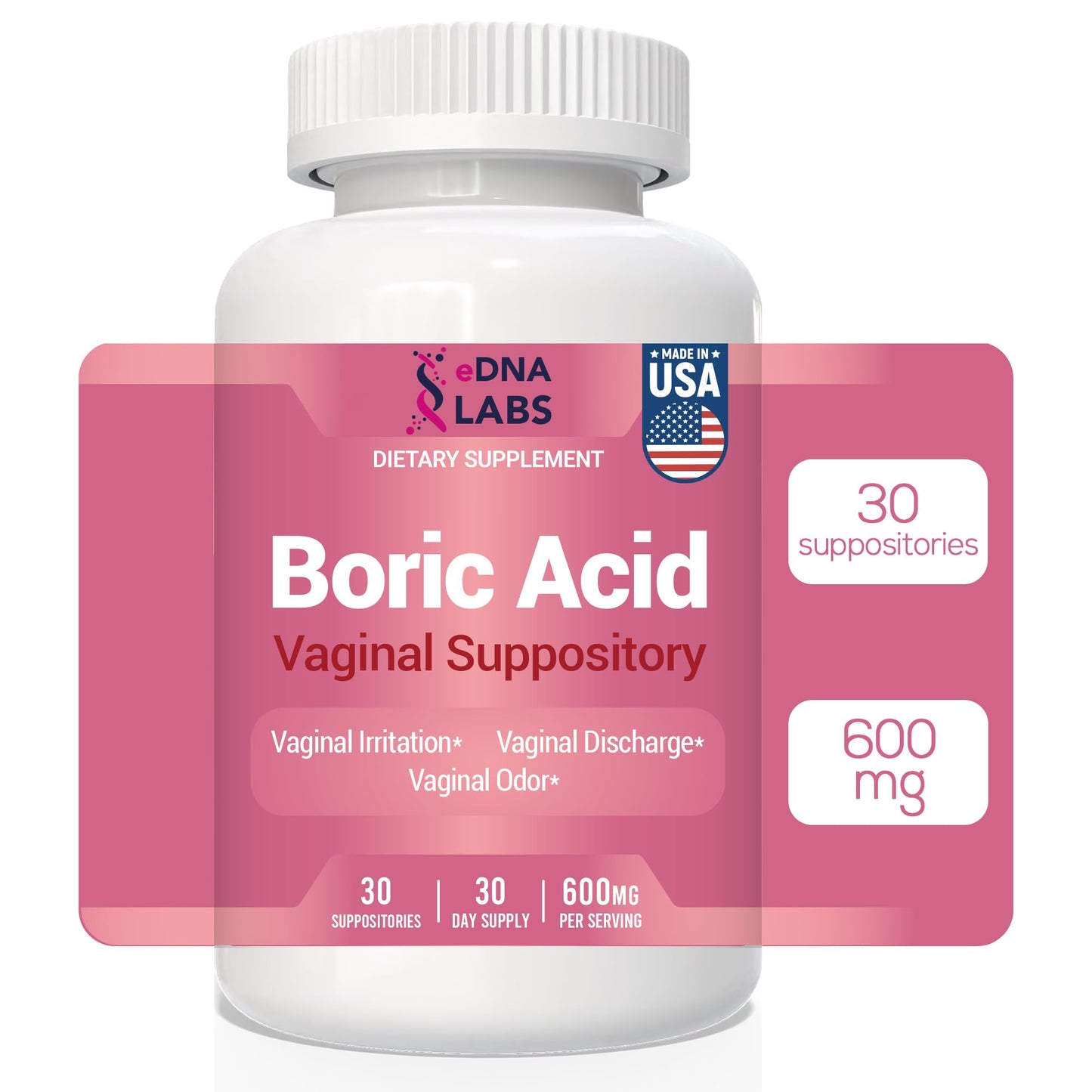 Boric Acid Suppositories for Women 600 mg, Pure Boric Acid pH Balance for Women & Vaginal Odor Control – 30 Suppositories, Made in USA HARMONIFYBuy Supplements Australia