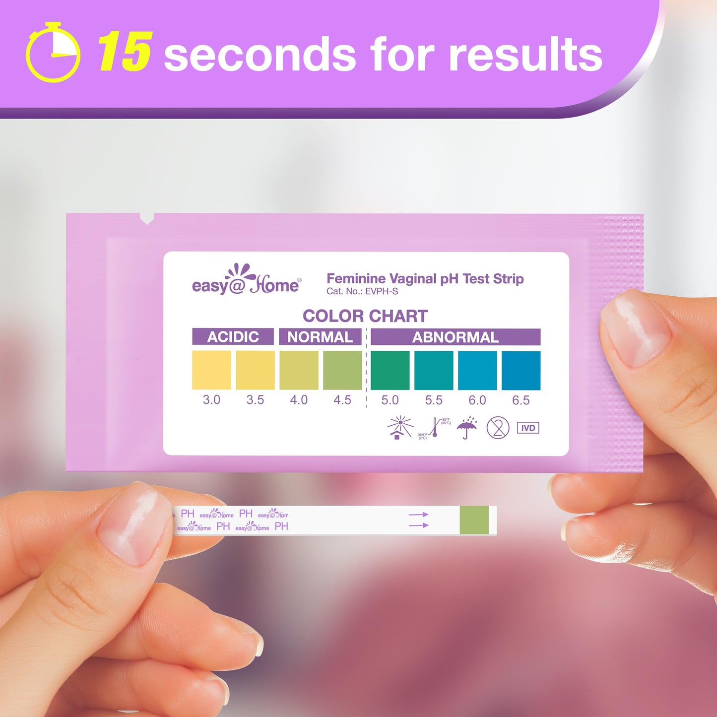 Easy@Home Vaginal pH Test -30 Strips | BV Test Kit at Home for Women | Yeast Infection Test + pH Balance Easy@HomeBuy Supplements Australia