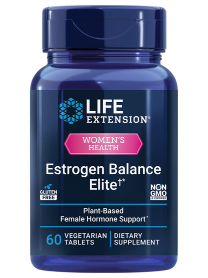 Life Extension Estrogen Balance Elite, Menopause Support Supplement, Hormone Balance, hot Flashes, Night Sweats, Vaginal Dryness, Gluten-Free, Non-GMO, Vegetarian, 60 Tablets. Life ExtensionBuy Supplements Australia