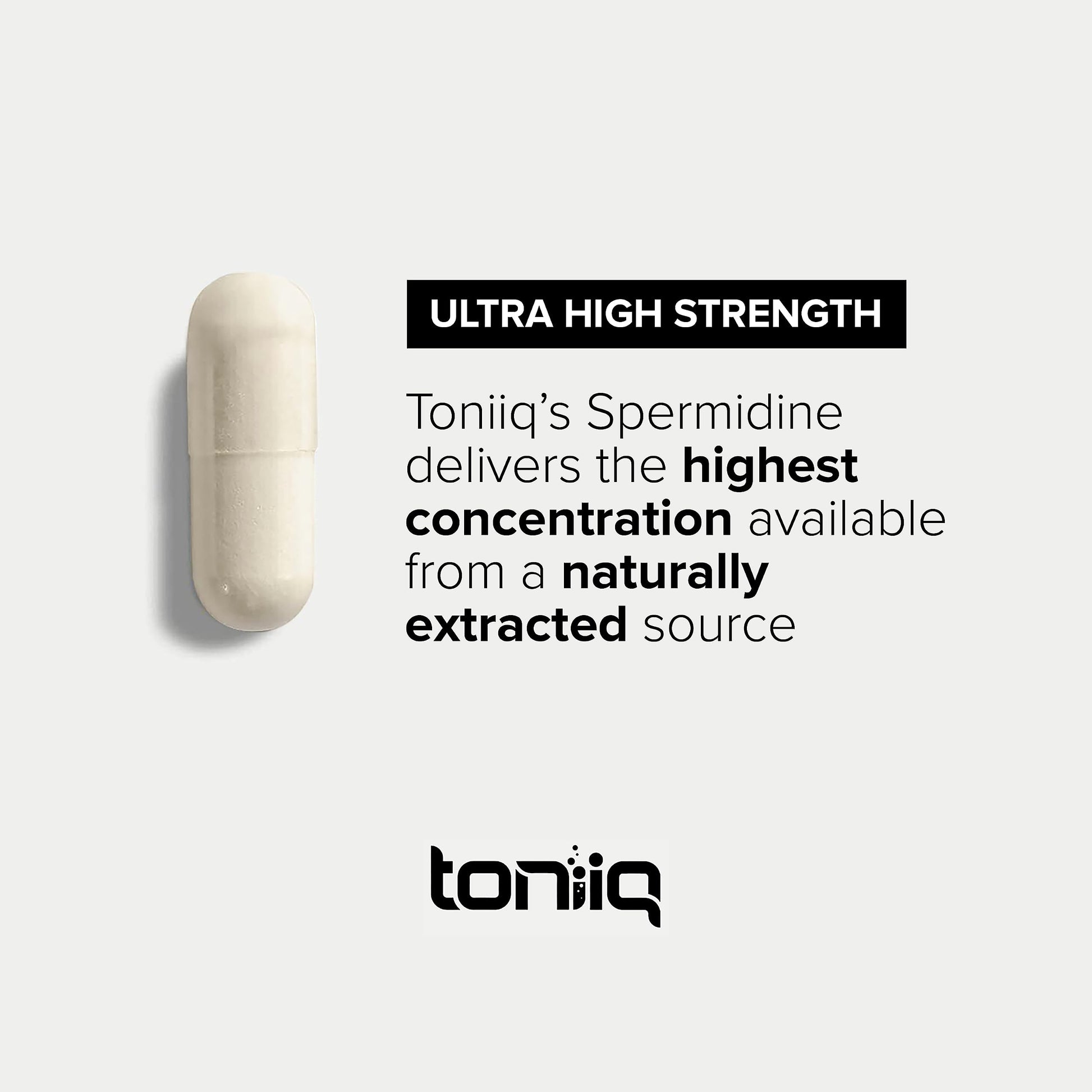 Toniiq Ultra Concentrated 500mg Spermidine Supplements for Men and Women - Non-Synthetic Spermidine Standardized to No Less Than 1% - 5mg per Serving Rice Germ Extract Toniiq buy supplements Au