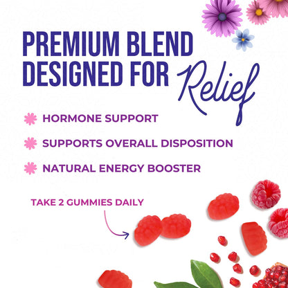 Menopause Supplement for Women - Complete Multi-Benefit Menopause Relief Gummy for Mild Hot Flashes & Night Sweats, Natural Balance & Energy Support, Menopausal Vitamins, Gluten Free - 60 Gummies Nature's GlowBuy Supplements Australia