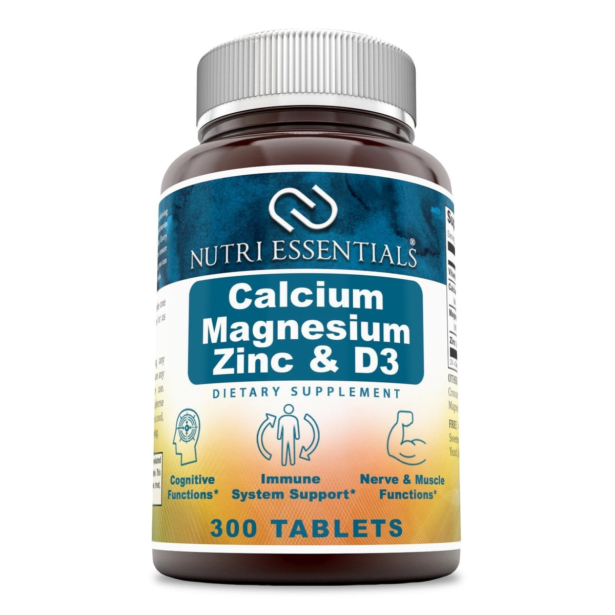 Nutri Essentials Calcium Magnesium Zinc + Vitamin D3 Tablets- Promotes Strong Bones & Teeth, Support Nerve & Muscle Function* (300 Count) Nutri EssentialsBuy Supplements Australia