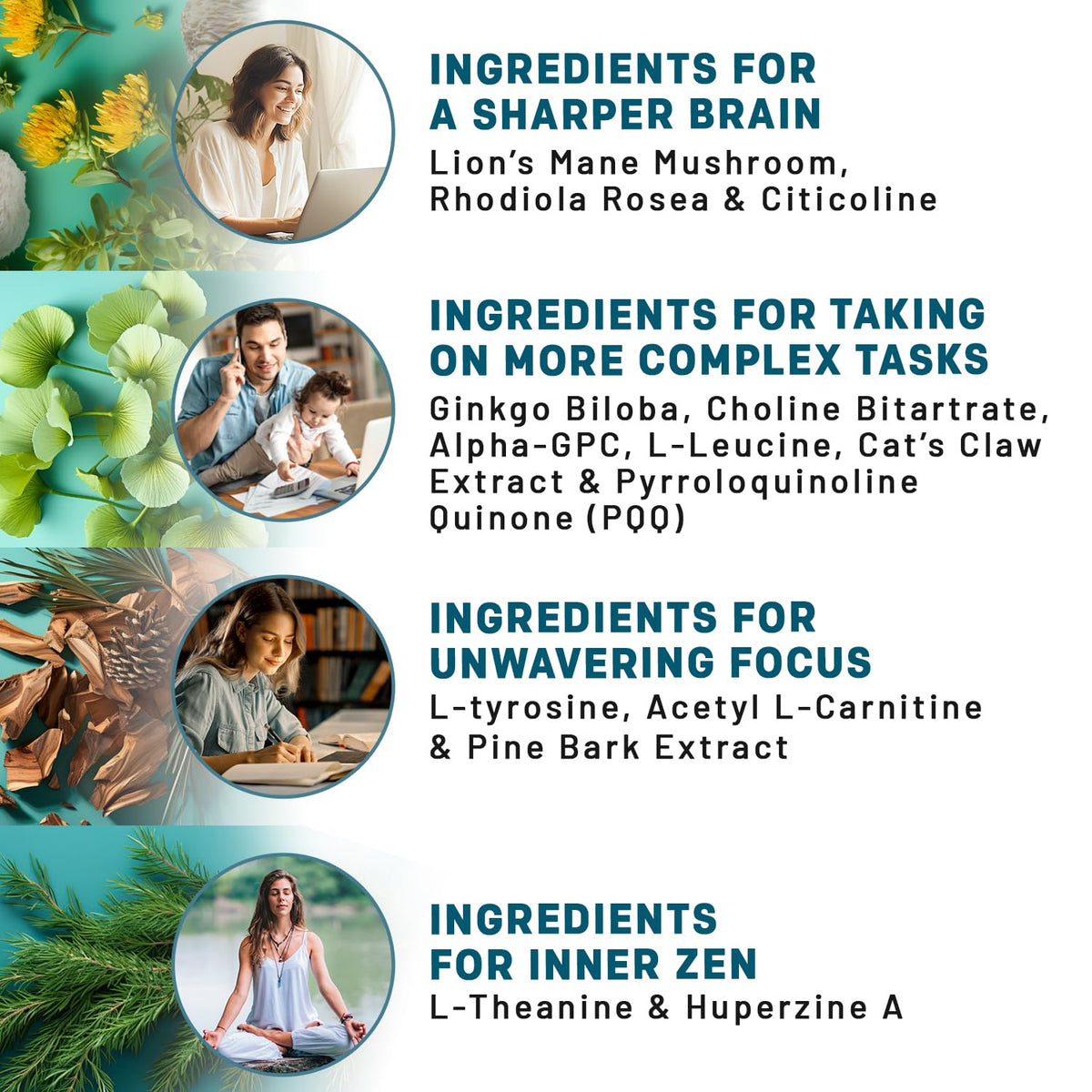 14-in-1 Lions Mane Supplement Capsules - Nootropic Brain Supplement with Ginkgo Biloba for Brain Support, Memory and Focus - Alpha GPC, L Theanine & Choline Supplements with 1300mg Per Serving (60 ct) PrimeMDBuy Supplements Australia