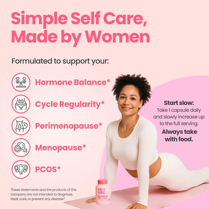Hey Girl Hormone Balance for Women – 13-in-1 Menopause, PMS & Cycle Support – Mood & Hot Flash Support – w Myo-Inositol, Berberine, Maca Root, Black Cohosh, DIM, Dong Quai HEY GIRL NUTRITIONBuy Supplements Australia