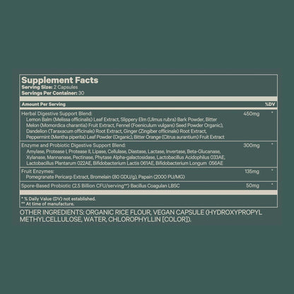 Juna Digestive Enzymes + Probiotic — 3-in-1 Daily Gut Support for Bloat Relief, Smooth Digestion & Microbiome Balance | 15 Enzymes, 5 Probiotics, 8 Botanicals | Vegan, 3rd-Party Tested | 60 Capsules Juna buy supplements Au