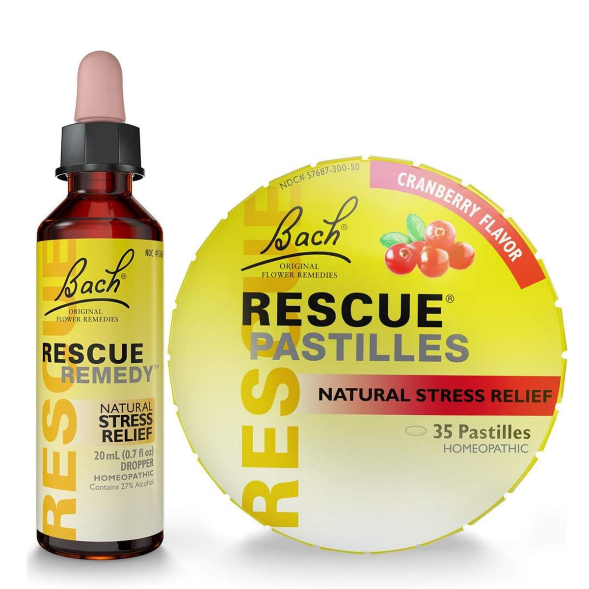 Bach RESCUE PASTILLES, Cranberry Flavor, 35 Count, and Bach 20mL Dropper, Natural Stress Relief, Homeopathic Flower Remedy, Vegetarian, Gluten and Sugar-Free, 35 Count Bach buy supplements Au