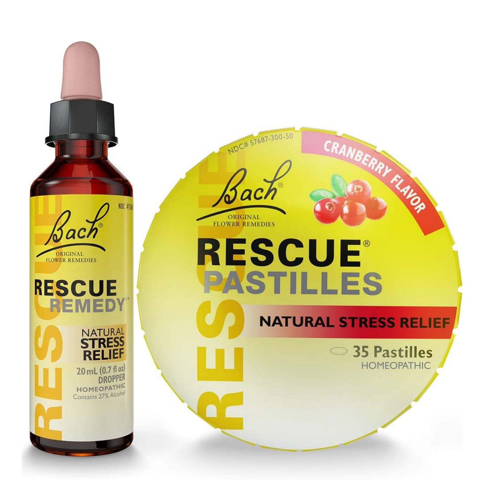 Bach RESCUE PASTILLES, Cranberry Flavor, 35 Count, and Bach 20mL Dropper, Natural Stress Relief, Homeopathic Flower Remedy, Vegetarian, Gluten and Sugar-Free, 35 Count Bach buy supplements Au