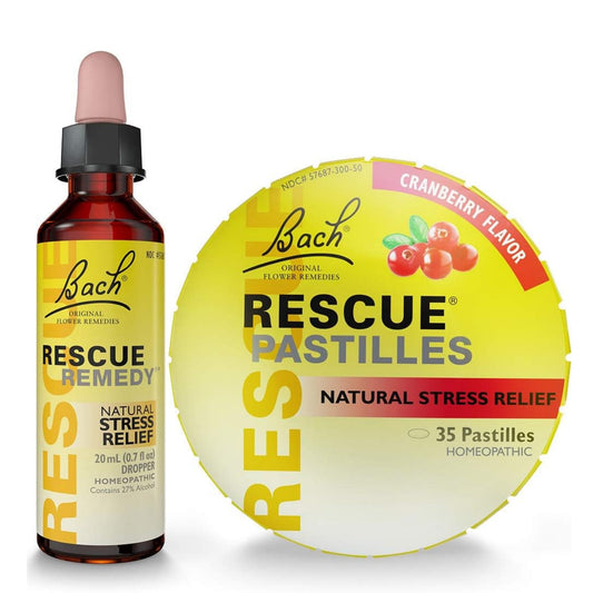 Bach RESCUE PASTILLES, Cranberry Flavor, 35 Count, and Bach 20mL Dropper, Natural Stress Relief, Homeopathic Flower Remedy, Vegetarian, Gluten and Sugar-Free, 35 Count Bach buy supplements Au
