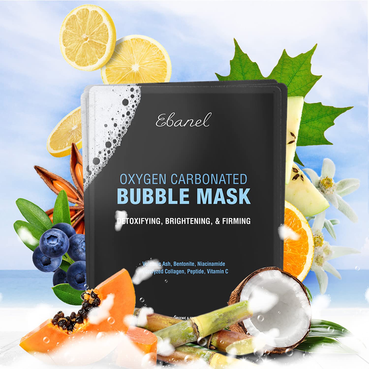 Ebanel Bundle of 10 Pack Bubble Clay Masks, and Exfoliating Face Scrub Peeling Gel Mild 4.12 Oz Ebanel buy supplements Au