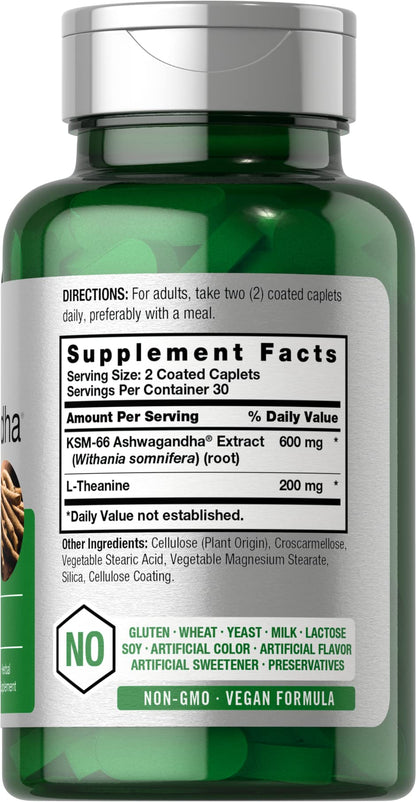 Horbäach KSM-66 Ashwagandha 600mg | with L-Theanine | 60 Coated Caplets | Vegan, Non-GMO, Gluten Free Complex Supplement HorbäachBuy Supplements Australia