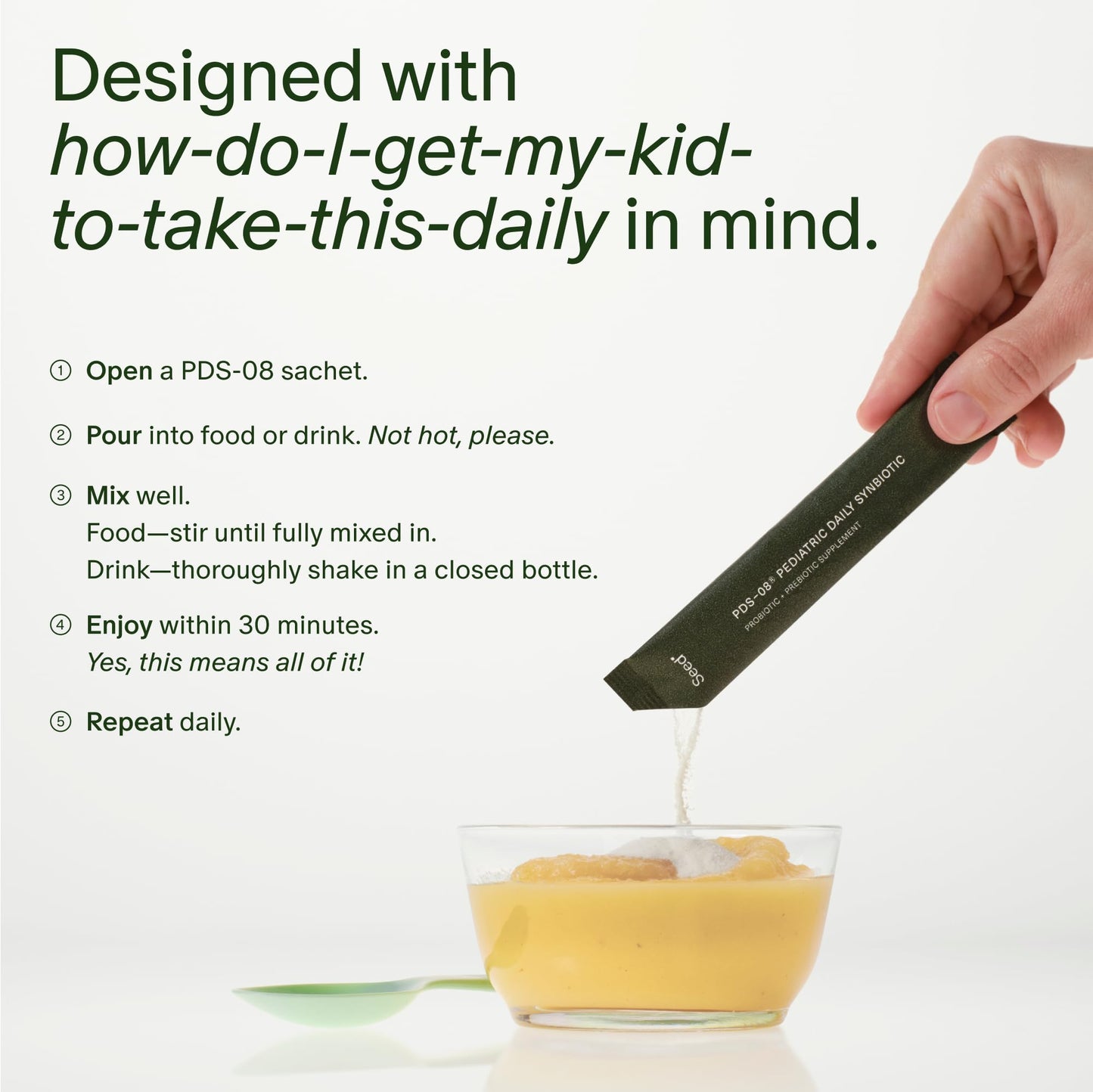 Seed PDS-08 Pediatric Daily Synbiotic - Fiber-Based Prebiotic & Probiotic for Kids - Digestive Health, Regularity, Constipation Relief - Ages 3-17 - Vegan and Shelf-Stable - 30 Sachets (30-Day Supply) Visit the Seed StoreBuy Supplements Australia