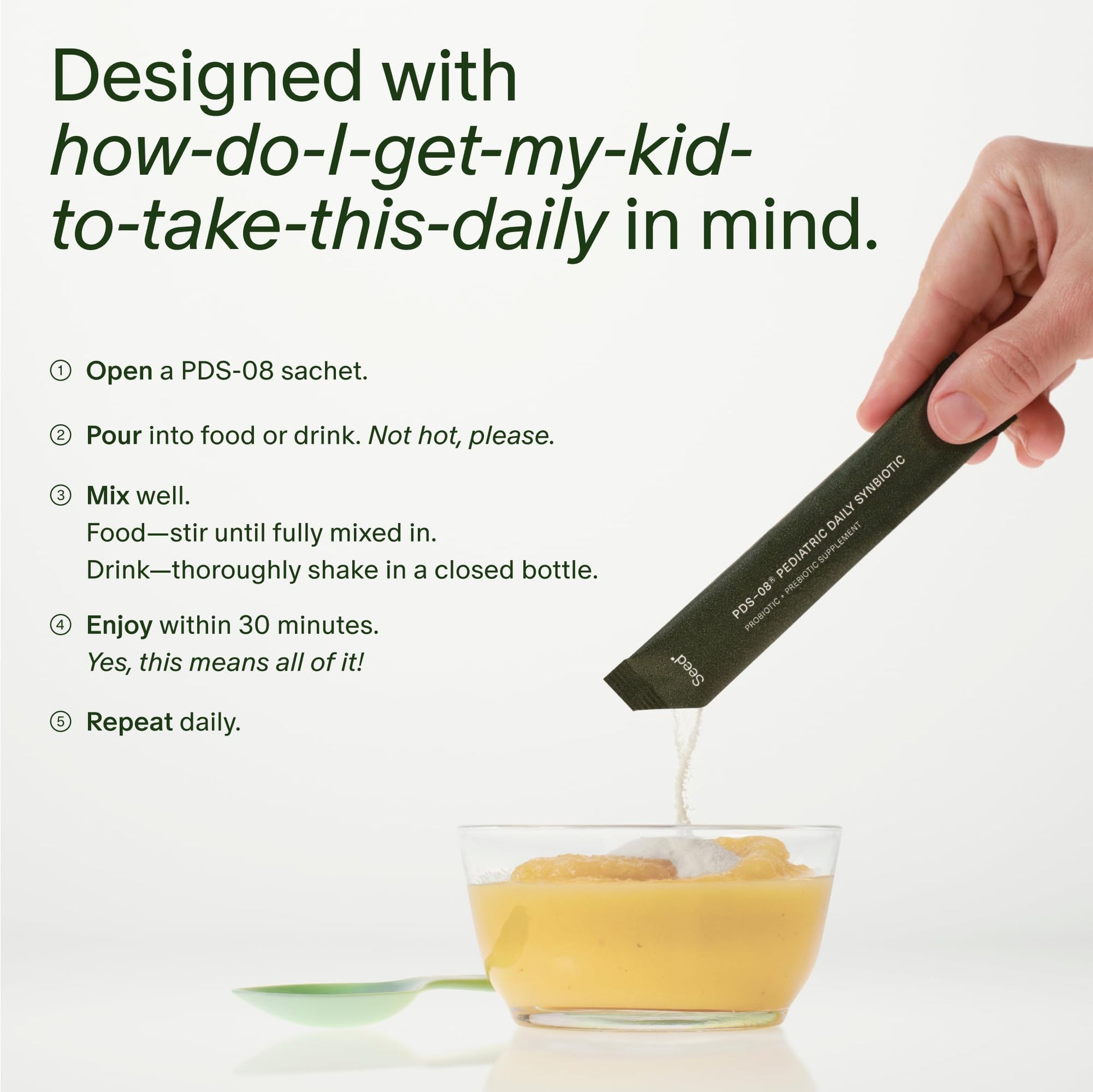 Seed PDS-08 Pediatric Daily Synbiotic - Fiber-Based Prebiotic & Probiotic for Kids - Digestive Health, Regularity, Constipation Relief - Ages 3-17 - Vegan and Shelf-Stable - 30 Sachets (30-Day Supply) Visit the Seed StoreBuy Supplements Australia