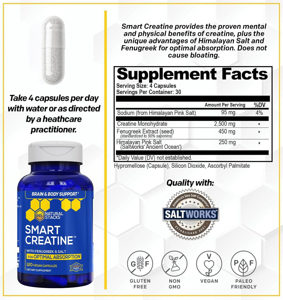 NATURAL STACKS Creatine Monohydrate & Magtech Hydrate Bundle - 2500mg Creatine + 200mg Elemental Magnesium Per Serving - Supports Hydration, Brain Health & Endurance - 44 Total Servings NATURAL STACKSBuy Supplements Australia