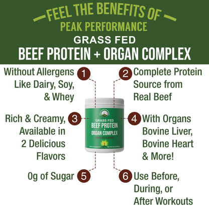 Grass Fed Beef Protein Powder + Organ Complex. Lactose Free Great Tasting Beef Protein Isolate. Animal Based Non Dairy No Whey Paleo Carnivore Supplement for Muscle Building. Chocolate Flavor Peak PerformanceBuy Supplements Australia