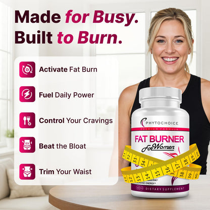 Belly Fat Burner for Women – Powerful Weight Loss Pills That Target Stubborn Belly & Thigh Fat – Thermogenic Metabolism Booster, Appetite Suppressant & Bloating Relief