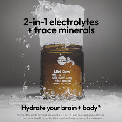 Moon Juice Mini Dew Electrolytes Powder - Sugar Free Minerals & Electrolyte Hydration Powder for Instant Hydration & Brain Support - Magnesium, Calcium, Potassium, Pink Salt, Unflavored, 30 Servings Moon JuiceBuy Supplements Australia