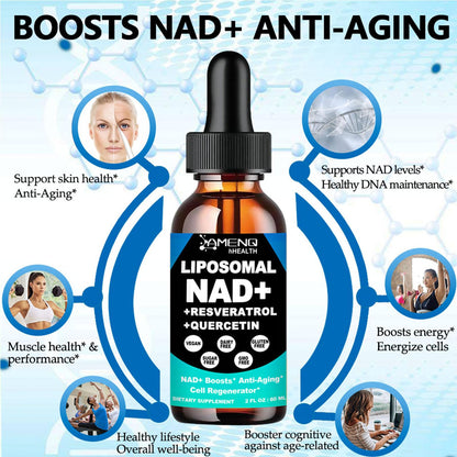 NAD Supplement, Liposomal NAD Nicotinamide Riboside Resveratrol 900mg Quercetion, TMG, Vitamin B3, High Potency NAD Plus Liquid Supplement for Cell Regenerator, Longevity, Energy, Anti-Aging, Focus AMENQ hHEALTHBuy Supplements Australia