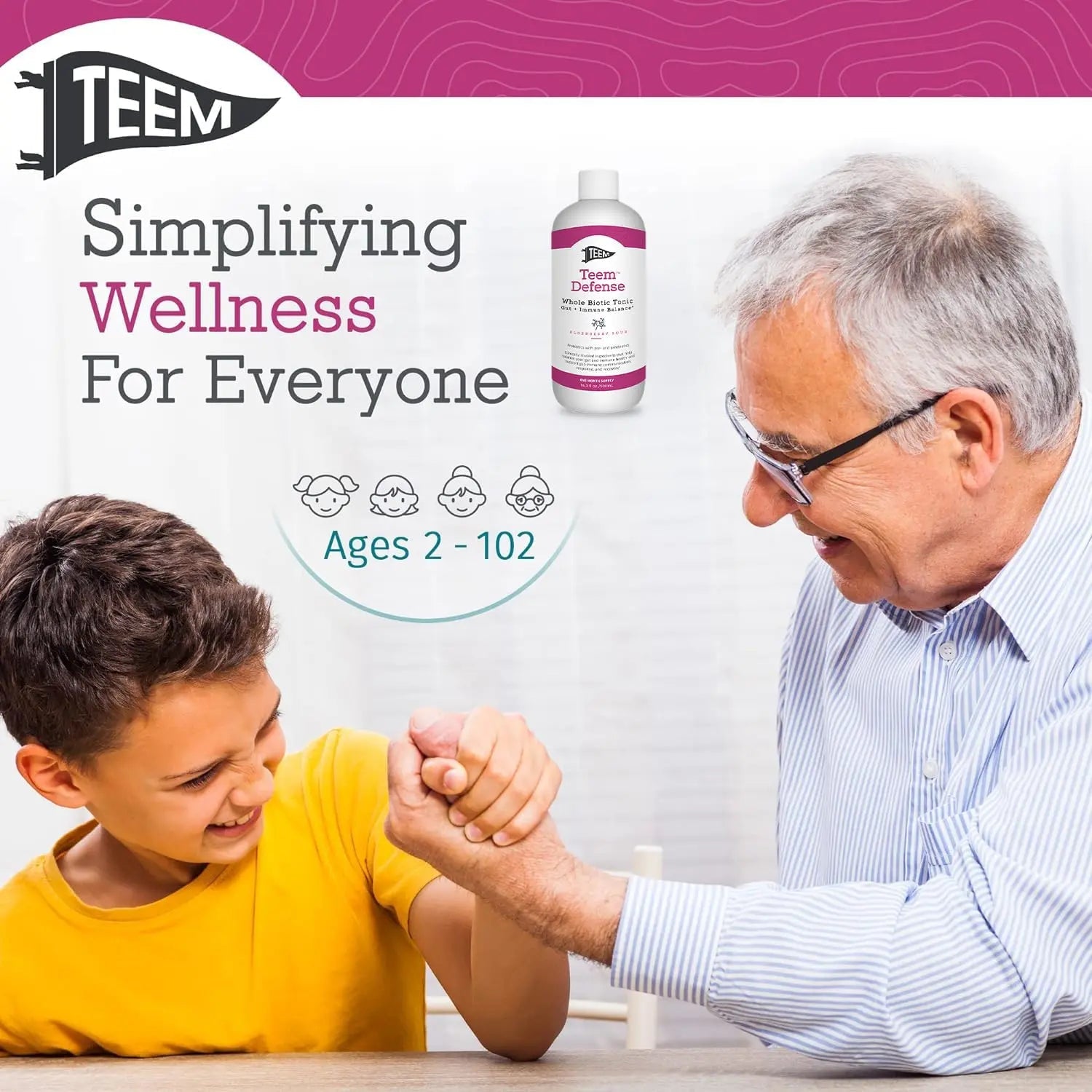 Teem Defense Liquid Probiotic with Elderberry, Whole Biotic Tonic for Digestion & Immunity, Prebiotic Probiotic & Postbiotic Supplement for Kids and Adults, 30 Day Supply – 16.3 Fl.Oz TeemBuy Supplements Australia