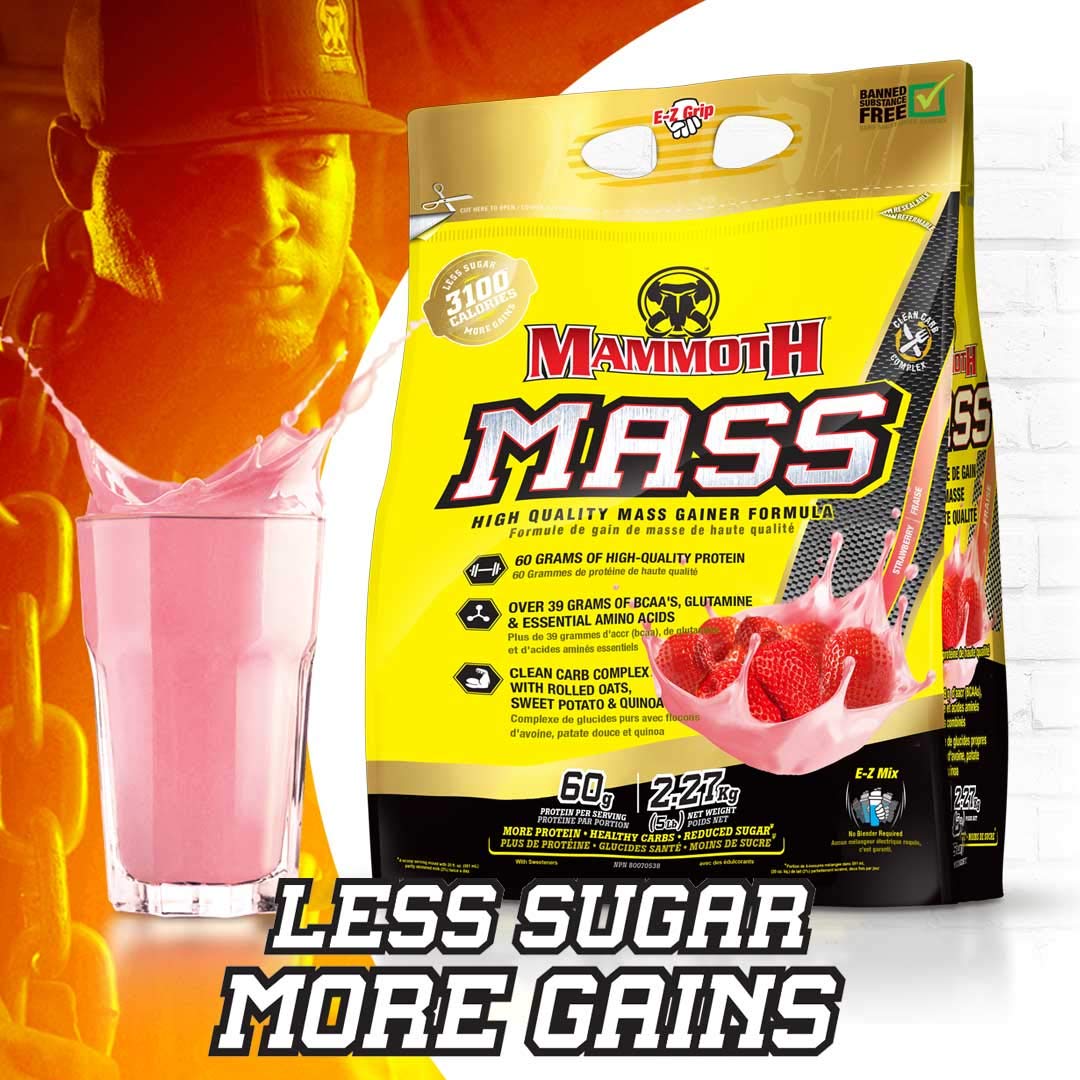 Inter-Active Nutrition Mammoth Mass Supplement, 2.27kg Strawberry MammothBuy Supplements Australia