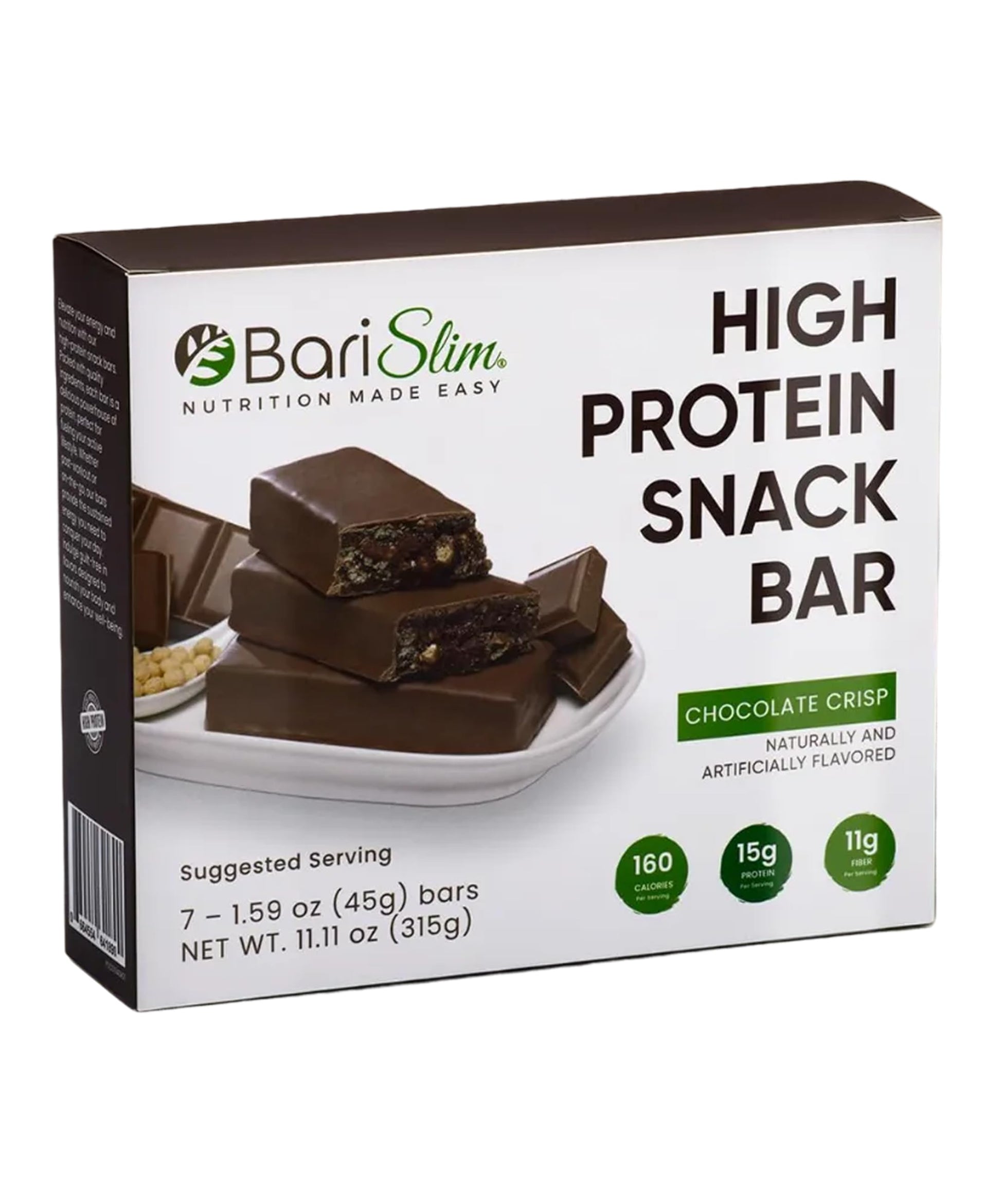 BariSlim High Protein Snack Bar for Bariatric Patients - Nutrient Rich Snack for Post-Surgery Wellness - Ideal for Weight Loss Maintenance & Daily Nutrition | Chocolate Crisp Bar (13 oz) BariSlim buy supplements Au