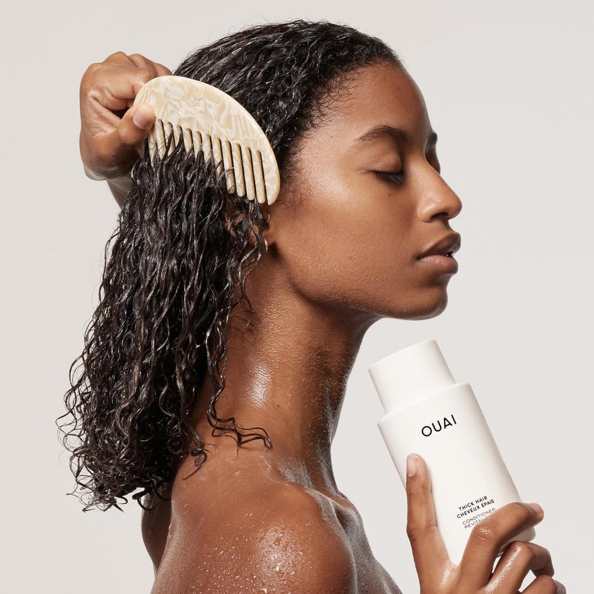 OUAI Thick Hair Conditioner Travel Size - Moisturizing Conditioner for Dry, Frizzy Hair - Keratin, Marshmallow Root, Shea Butter and Avocado Oil - Paraben, Phthalate and Sulfate Free (3 Oz) OUAIBuy Supplements Australia