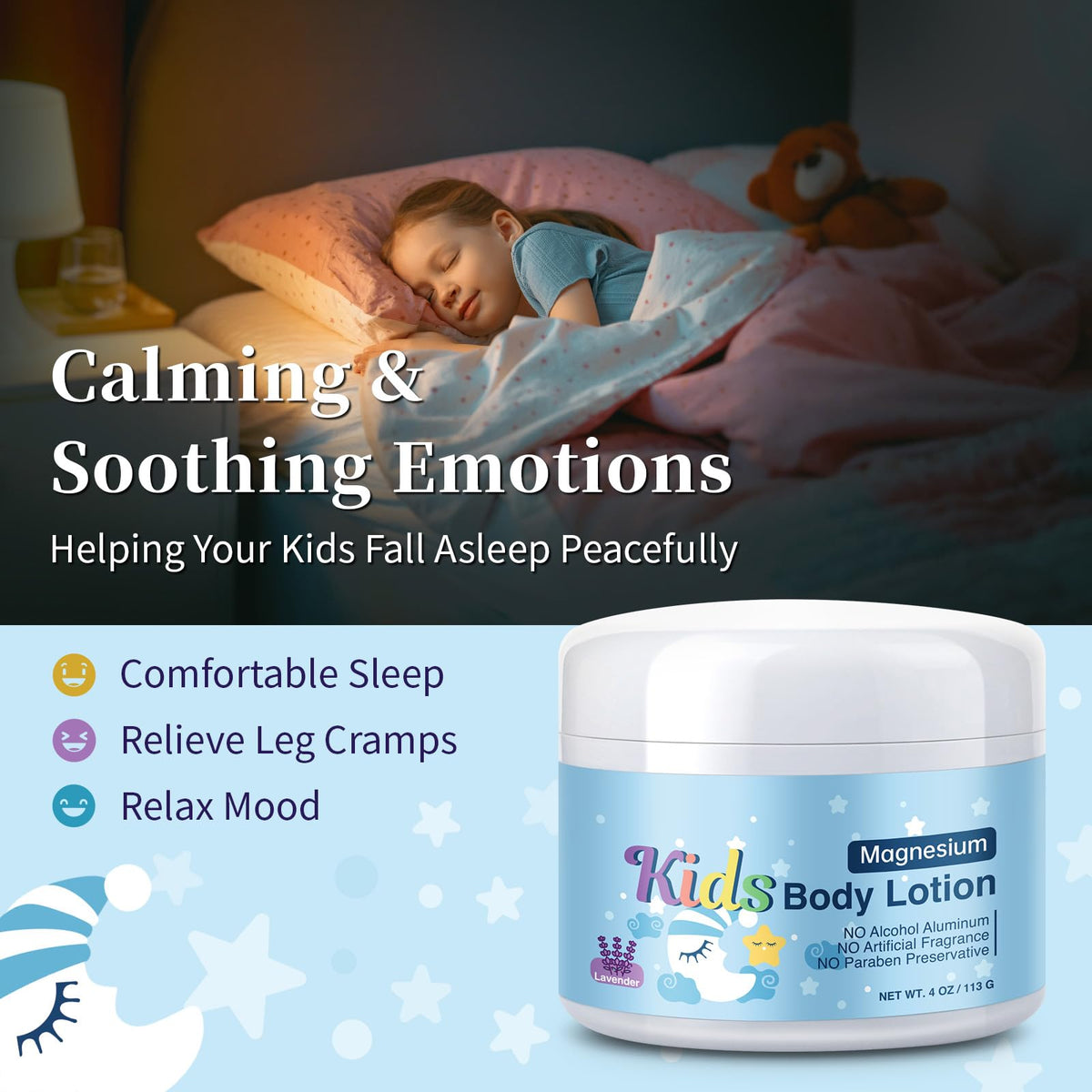 RodPere Magnesium Lotion for Kids & Babies, Bedtime Magnesium Cream for Sleep, Leg Cramps, Lavender Calming Magnesium Oil Lotion for Bone & Muscle Relaxation, Apply to Feet, Legs, Body, 4 OZ. RodPereBuy Supplements Australia