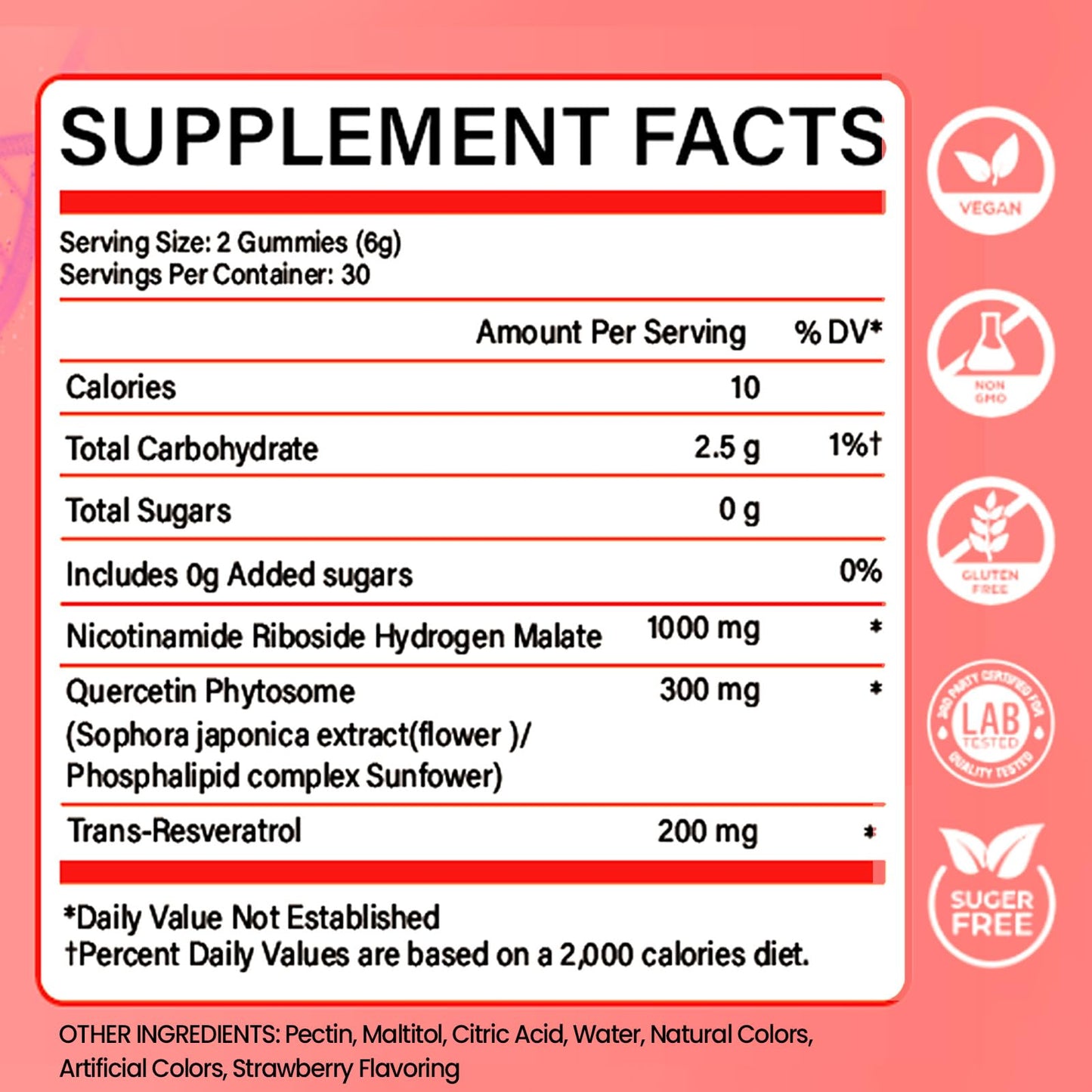 NUTRATASTE HEALTHIER CHOICE RICHER TASTE NAD⁺ Gummies Supplement for Anti-Aging, Energy & Focus Boost | Resveratrol, Nicotinamide Riboside | Strawberry Flavor, Vegan, Sugar-Free,60 Count (Pack of 1) NUTRATASTE HEALTHIER CHOICE RICHER TASTEBuy Supplements Australia
